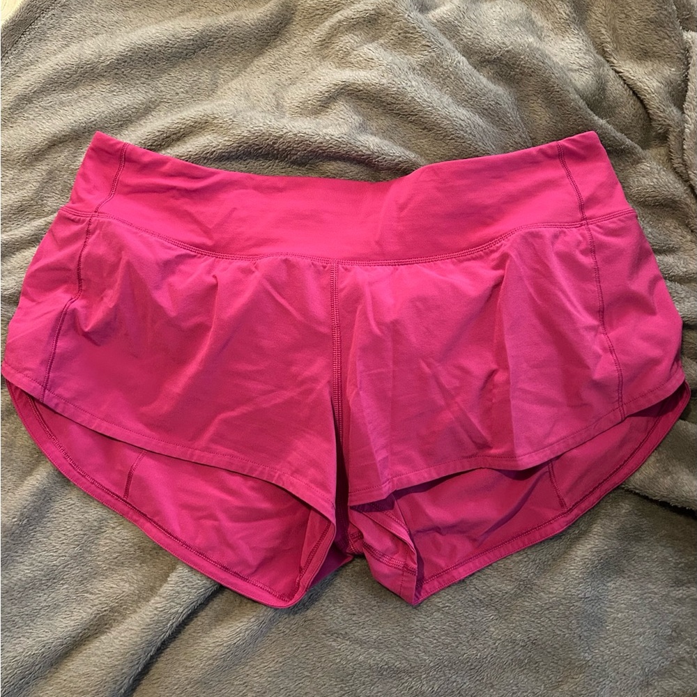 Pink lululemon speed up shorts
